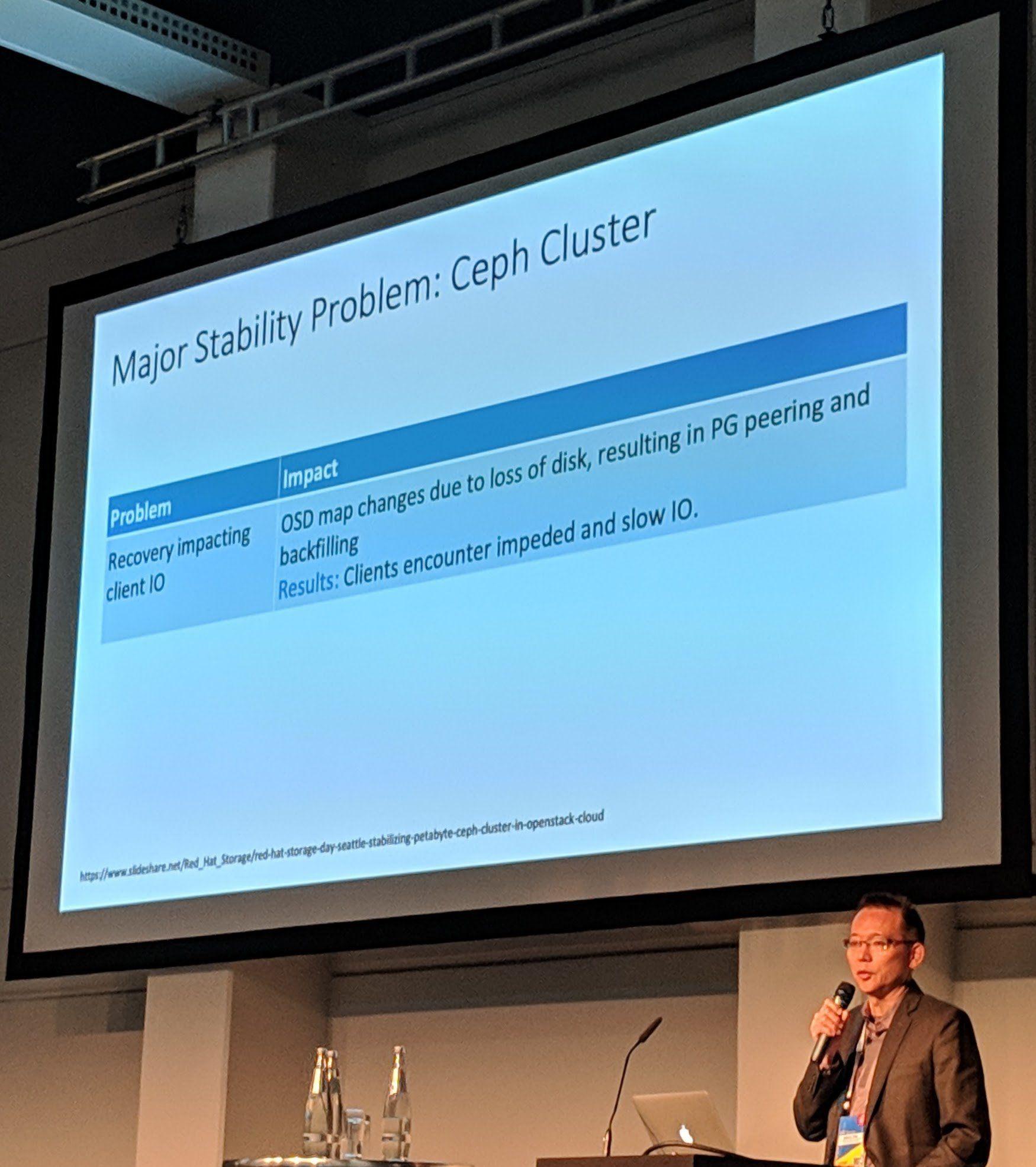 Ceph Day Berlin 2018 - Disk health prediction and resource allocation for Ceph by using machine learning, Jeremy Wei, Prophetstor - 'Major Stability problem: Ceph Cluster'